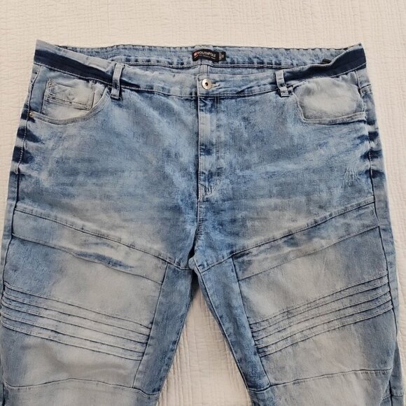 Southpole Jeans Men's 48 (50x33) Acid Wash Stretch Moto Distressed Y2K EUC - Picture 8 of 15